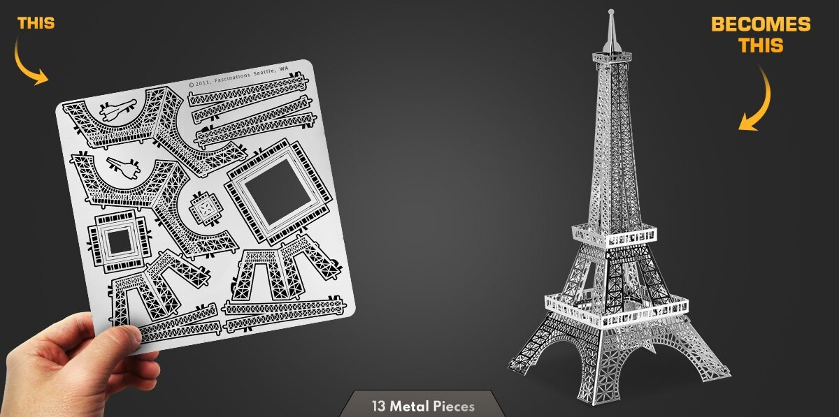 Metāla konstruktors Metal Earth Premium Series Eiffel Tower cena un informācija | Konstruktori | 220.lv