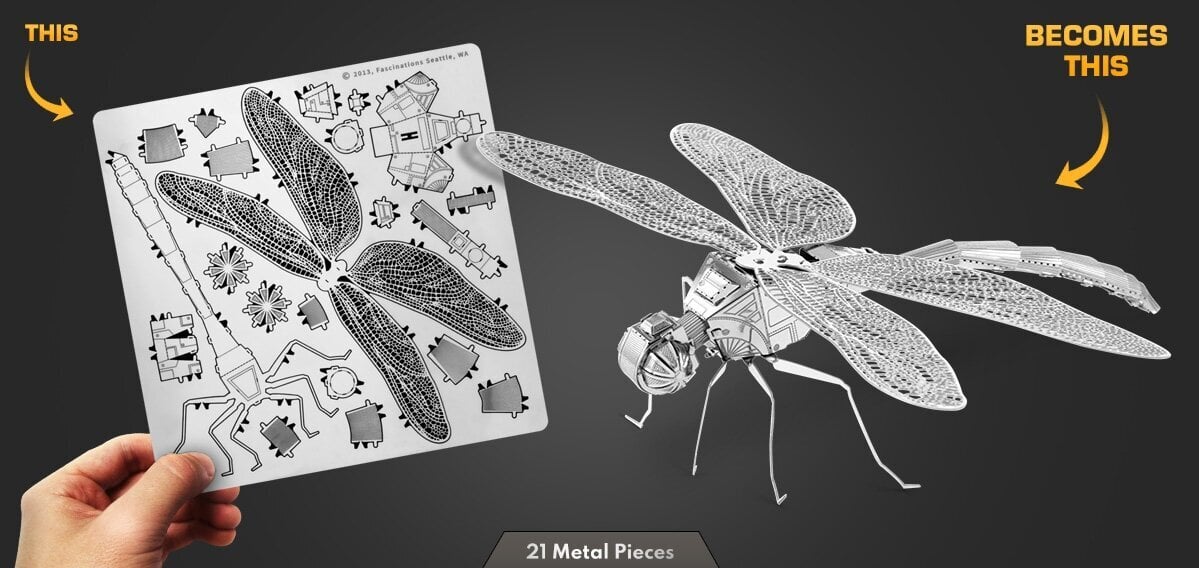 3D metāla puzle Metal Earth Dragonfly cena un informācija | Konstruktori | 220.lv