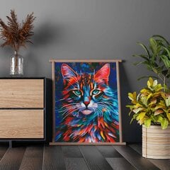 Алмазная мозаика Разноцветный кот, 40*50 см цена и информация | Алмазная мозаика | 220.lv
