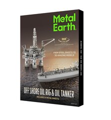 Metāla konstruktors Metal Earth Offshore Oil Rig & Tanker cena un informācija | Konstruktori | 220.lv