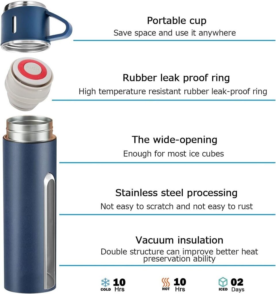 Termoss ar divām papildu tasītēm, ZMHQLPDZ cena un informācija | Termosi, termokrūzes | 220.lv