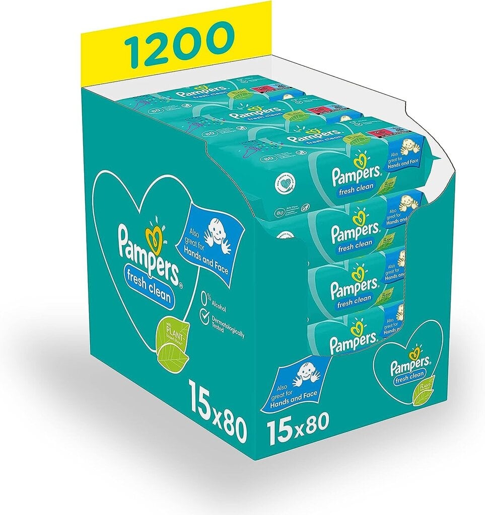 Pampers mitrās salvetes 1200 gab. цена и информация | Mitrās salvetes, vienreizlietojamie paladziņi | 220.lv