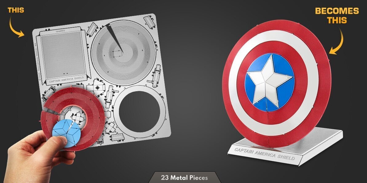 Metāla konstruktors Metal Earth Marvel Captain America's Shield cena un informācija | Konstruktori | 220.lv