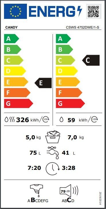 Candy CSWS 4752DWE/1-S cena un informācija | Veļas mašīnas | 220.lv