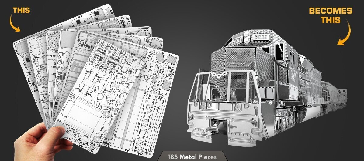 Metāla konstruktors Metal Earth Freight Train Set cena un informācija | Konstruktori | 220.lv