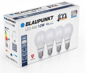 Светодиодная лампочка Blaupunkt E27 A60 1260 lm, 12 Вт, 4000 K, 4 шт. цена и информация | Лампочки | 220.lv