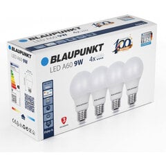 Blaupunkt LED spuldzes E27 9W 4 gab, dabīgi balta cena un informācija | Blaupunkt Apgaismojums un elektropreces | 220.lv