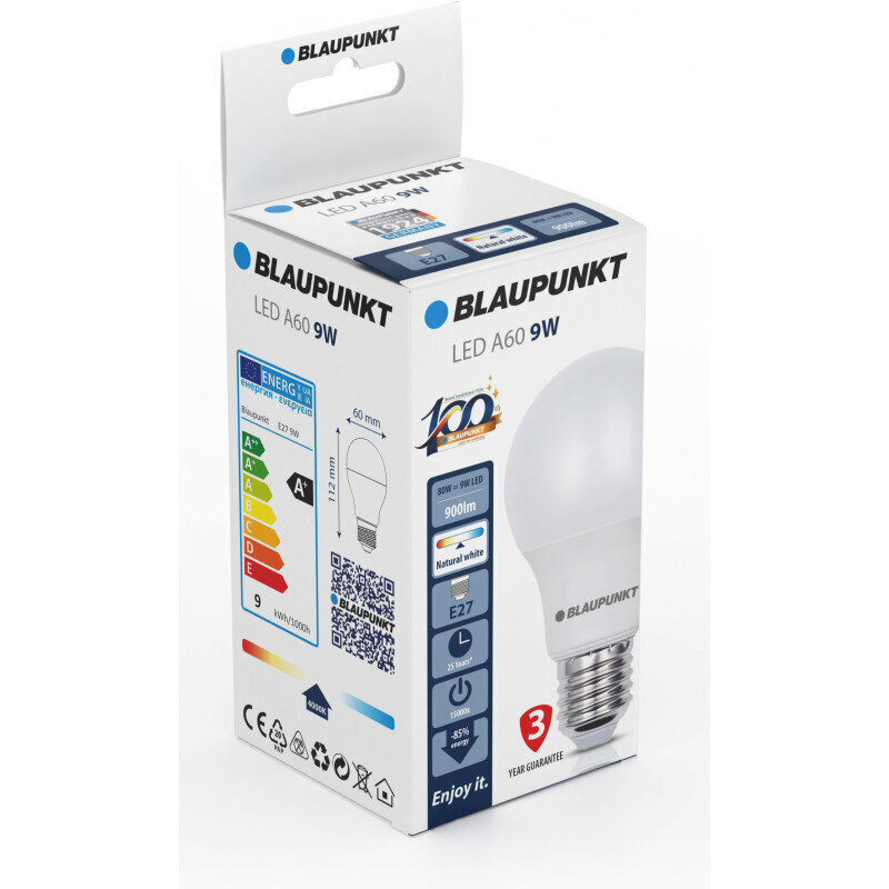 Blaupunkt LED spuldze E27 9W, dabīgi balta цена и информация | Spuldzes | 220.lv