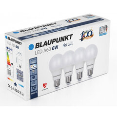 Blaupunkt LED лампа E27 A60 6W 4000K, 4 шт цена и информация | Лампочки | 220.lv