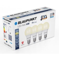 Blaupunkt LED лампа E27 A60 6W 2700K, 4 шт цена и информация | Лампочки | 220.lv
