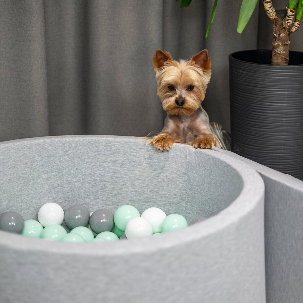 Petsona bumbiņu baseins suņiem 70x30cm/150 bumbiņas, gaiši pelēks cena un informācija | Suņu rotaļlietas | 220.lv