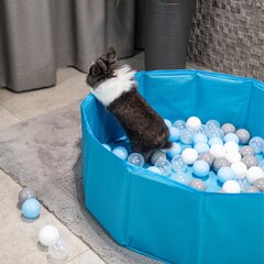Petsona складной мяч бассейн для собак кошек 100 шаров круглый кот кролик игрушка домашних собак бассейн животных бассейн портативный, синий цена и информация | Игрушки для собак | 220.lv