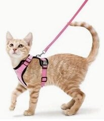Mīksta regulējama kaķu siksna rozā krāsā cena un informācija | Pavadas, apkakles, siksnas kaķiem | 220.lv