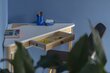 Stūra galds Ashme, 114x85x85 cm, tumši zila cena un informācija | Datorgaldi, rakstāmgaldi, biroja galdi | 220.lv