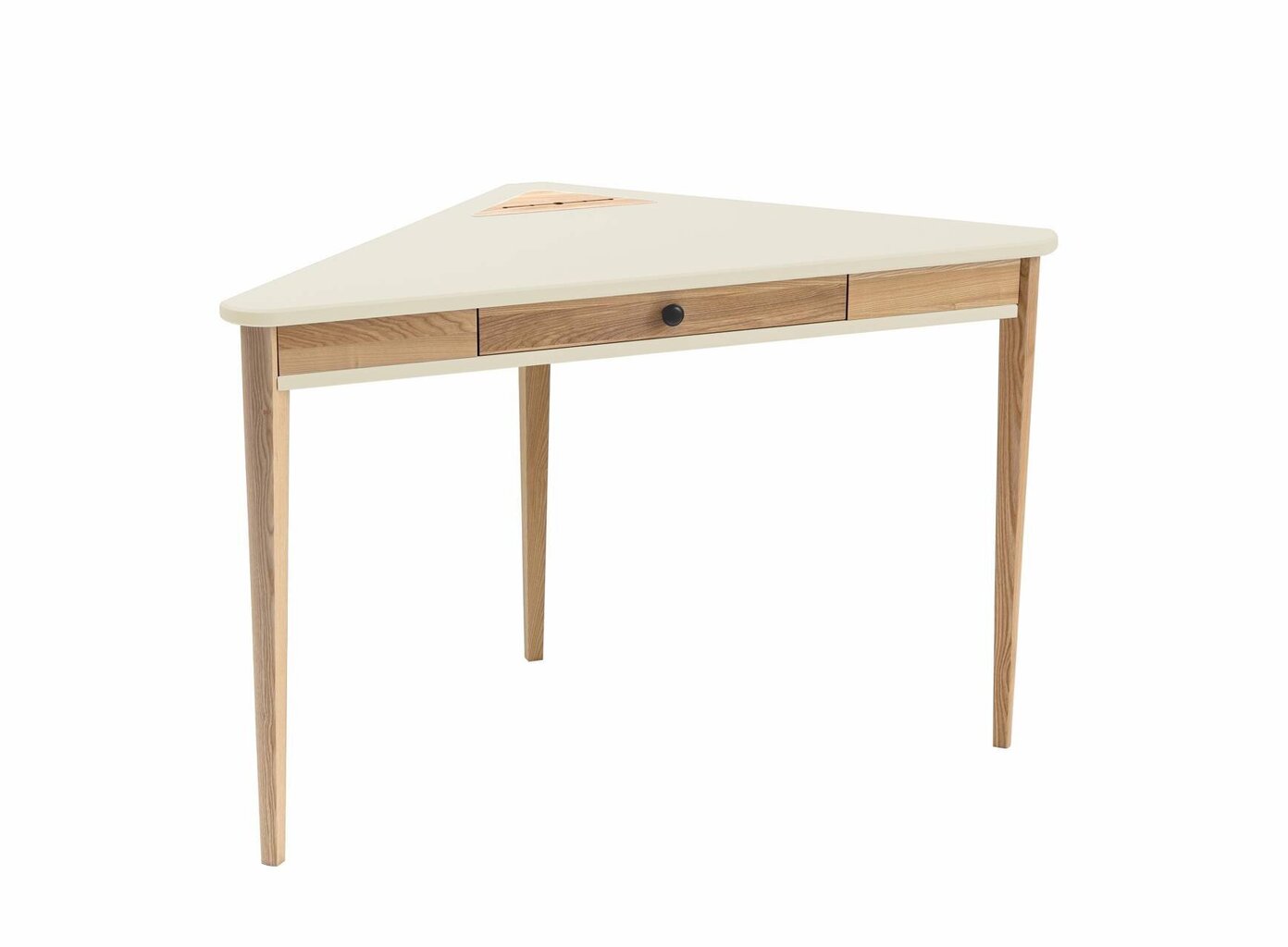 Stūra galds Ashme, 114x85x85 cm, bēšs cena un informācija | Datorgaldi, rakstāmgaldi, biroja galdi | 220.lv