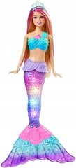 Lelle Barbie Malibu Mermaid ar maģisku fona apgaismojumu HDJ36 цена и информация | Игрушки для девочек | 220.lv