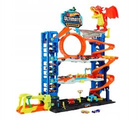 Trase - garāža Hot Wheels City Mega Garage Dragon Attack HKX48 cena un informācija | Rotaļlietas zēniem | 220.lv