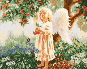 Glezna pēc cipariem Eņģelis mežā, 40x50 cm cena un informācija | Gleznas pēc numuriem | 220.lv