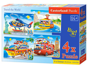 Puzle Castorland 4in1 transportlīdzekļi cena un informācija | Puzles, 3D puzles | 220.lv