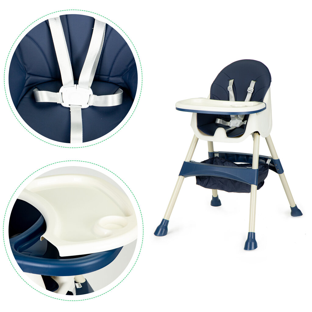Bērnu barošanas krēsls 2in1, white, 92x62x77 cm. цена и информация | Barošanas krēsli | 220.lv