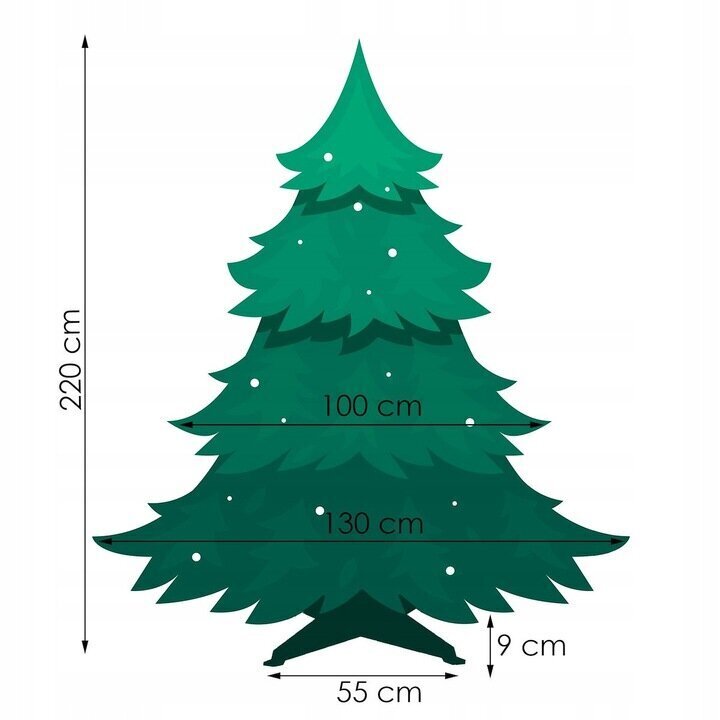 Mākslīgā Ziemassvētku egle Kaukāza egle Springos CT0082, 220 cm cena un informācija | Mākslīgās egles, vainagi, statīvi | 220.lv