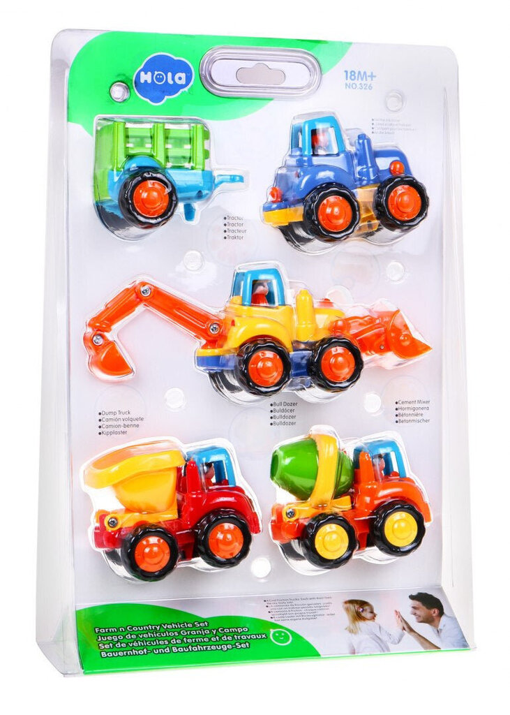 Auto komplekts Hola Toys ZA0020, 4 gab. цена и информация | Rotaļlietas zēniem | 220.lv