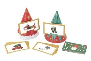 Ziemassvētku minēšanas spēle, 6 cepurītes, 40 kartiņas cena un informācija | Svētku dekorācijas | 220.lv