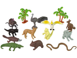 Austrālijas dzīvnieku figūru komplekts LeanToys, 12 gab. cena un informācija | Rotaļlietas zēniem | 220.lv