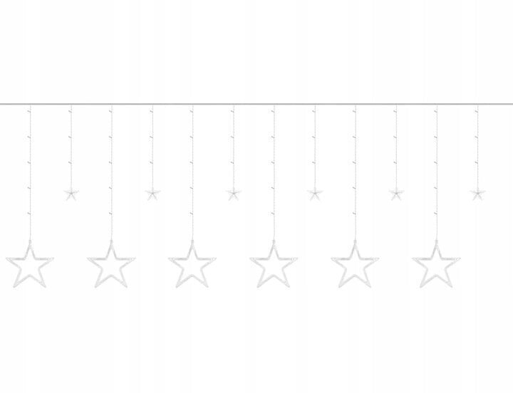 Ūdensizturīga āra vītne Lāstekas un zvaigznes, 138 LED, 5,5 m cena un informācija | Ziemassvētku lampiņas, LED virtenes | 220.lv