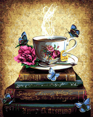 Glezna pēc cipariem Bibliotēkas tējas ballīte, 40x50 cm цена и информация | Живопись по номерам | 220.lv