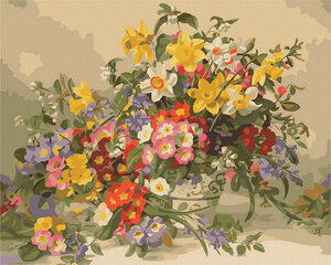 Glezna pēc cipariem Pavasara ziedi, 40x50 cm cena un informācija | Gleznas pēc numuriem | 220.lv