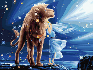Glezna pēc cipariem Lauva, 40x50 cm cena un informācija | Gleznas pēc numuriem | 220.lv