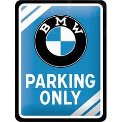 Metāla plāksne BMW Parking only, 1 gab. cena un informācija | Interjera priekšmeti | 220.lv