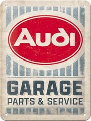 Metāla plāksne Audi - Garage, 1 gab cena un informācija | Interjera priekšmeti | 220.lv