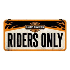 Metāla plāksne Harley Davidson Riders Only, 1 gab. cena un informācija | Interjera priekšmeti | 220.lv