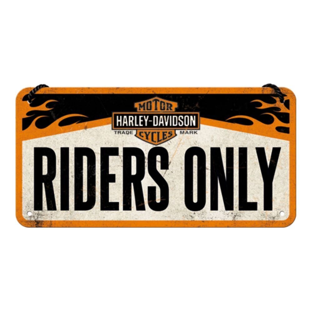 Metāla plāksne Harley Davidson Riders Only, 1 gab. cena un informācija | Interjera priekšmeti | 220.lv