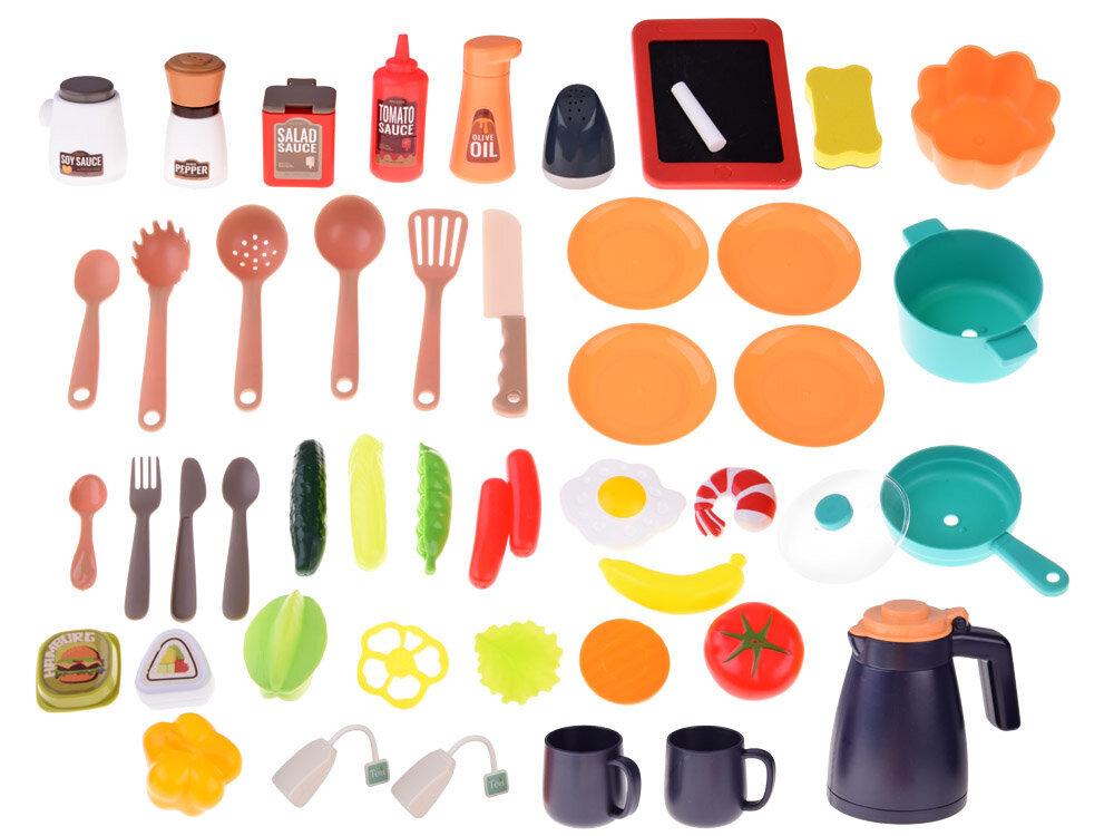 Bērnu virtuvīte ar piederumiem, 49 gab. cena un informācija | Rotaļlietas meitenēm | 220.lv