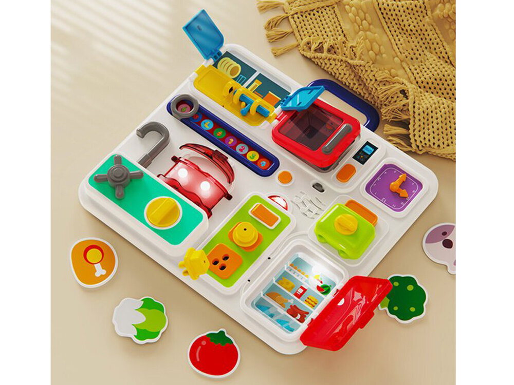 Manipulatīva Montessori galda virtuve ar skaņas un gaismas efektiem cena un informācija | Rotaļlietas zīdaiņiem | 220.lv