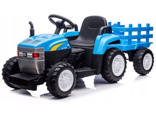 Электрический трактор с прицепом, синий цена и информация | Электромобили для детей | 220.lv