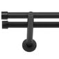 Divkāršie aizkari Carniz Black Matte 19 mm + 19 mm 200 cm cena un informācija | Aizkaru stangas, karnīzes | 220.lv