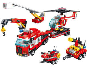 Конструктор Пожарный набор, 646 ч., красный цена и информация | Конструкторы и кубики | 220.lv