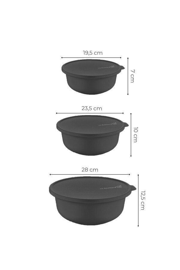 Hermia plastmasas trauku komplekts Alesta, 3 gab. cena un informācija | Trauki pārtikas uzglabāšanai | 220.lv