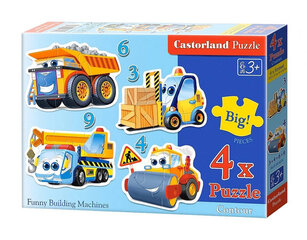 Puzle transportlīdzekļi 4in1 Castorland, 3,4,4,6,9 d. cena un informācija | Puzles, 3D puzles | 220.lv