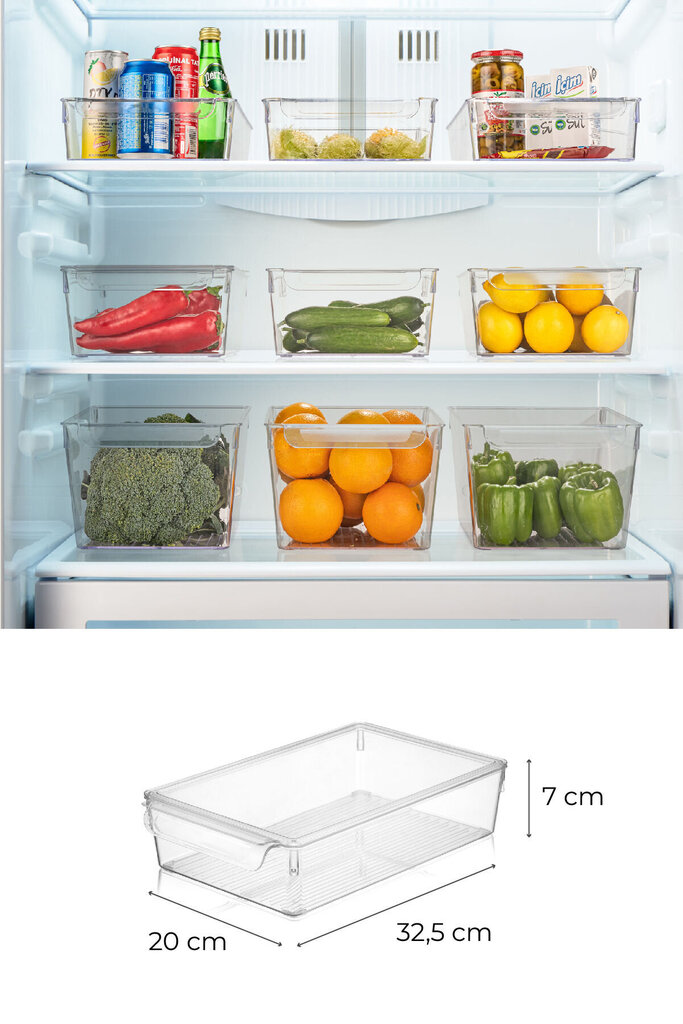 Ledusskapja organizatoru komplekts, 3 gab. cena un informācija | Trauki pārtikas uzglabāšanai | 220.lv
