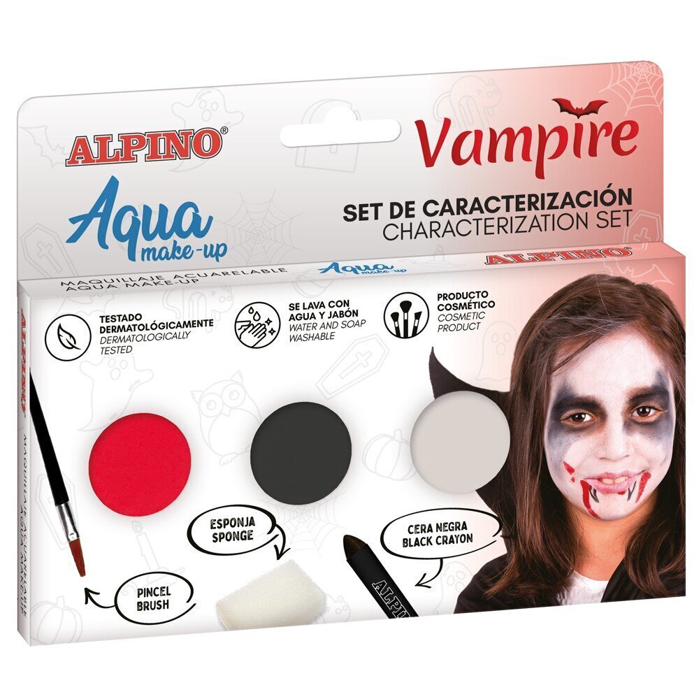 Grima komplekts Alpino Vampire Aqua make-up 3 krāsas cena un informācija | Bērnu kosmētika, līdzekļi jaunajām māmiņām | 220.lv