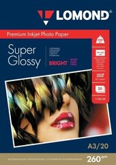 Lomond Premium Photo Paper Super Glossy 260 g/m2 A3, 20 sheets, Bright цена и информация | Прочие аксессуары для фотокамер | 220.lv