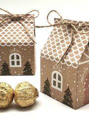 Ziemassvētku namiņa konfekšu kaste 10 gab., Electronics-17 cena un informācija | Ziemassvētku dekorācijas | 220.lv