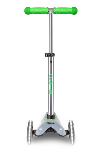 Trīsriteņu skrejritenis Micro Mini Deluxe Flux LED, zaļš cena un informācija | Skrejriteņi | 220.lv