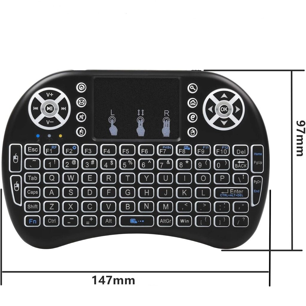 Mini bezvadu portatīvā tastatūra BlackBird ar Wifi, melna cena un informācija | Klaviatūras | 220.lv