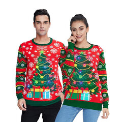 Unisex Ziemassvētku džemperis You Look Ugly Today, rotāts ar koku, ar LED gaismām cena un informācija | Sieviešu džemperi | 220.lv